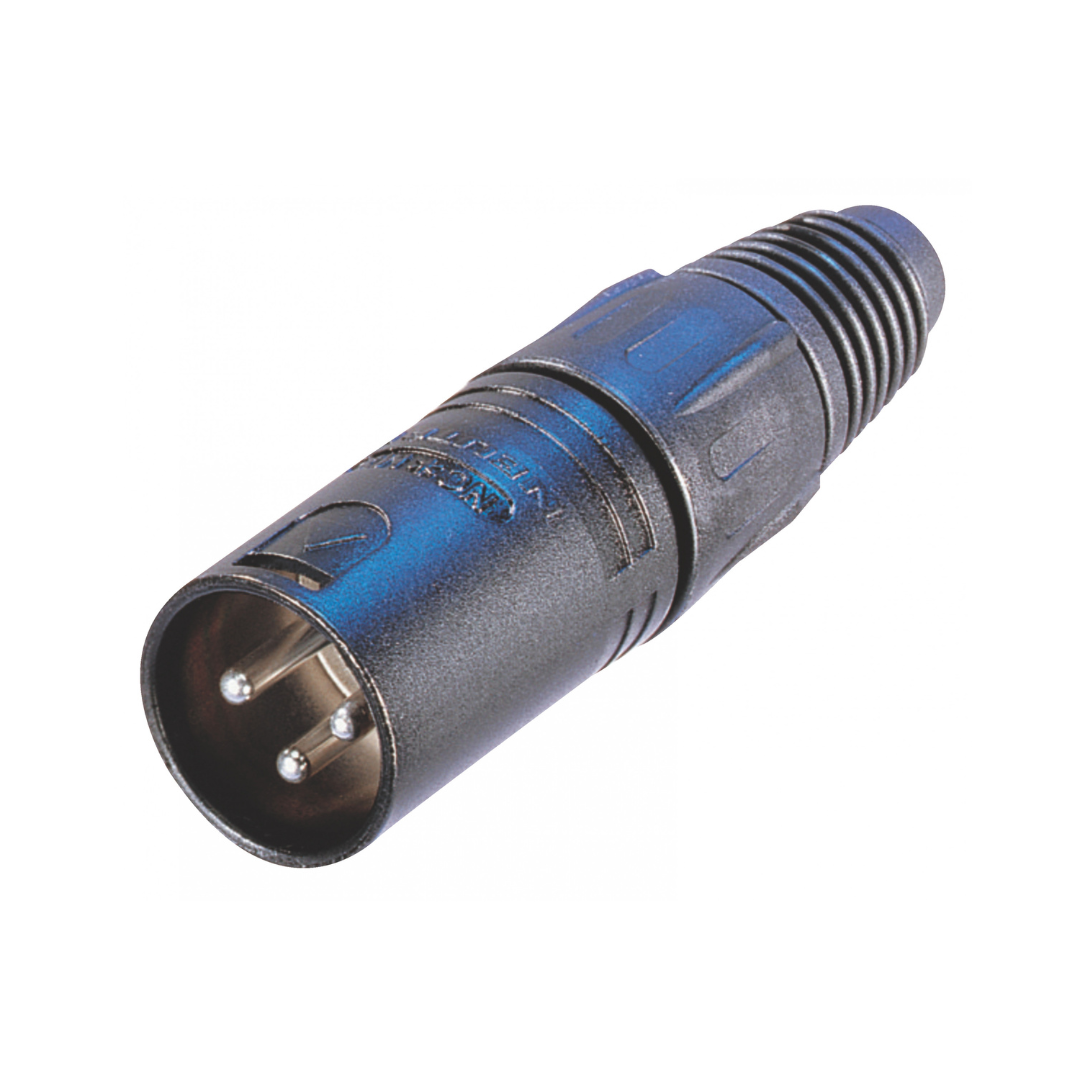Conector XLR macho, metal preto