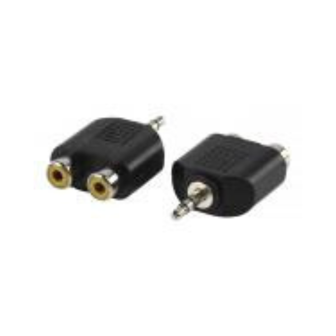 Adaptador Mini Jack Macho de 3,5 mm para 2 Conectores RCA Fêmea