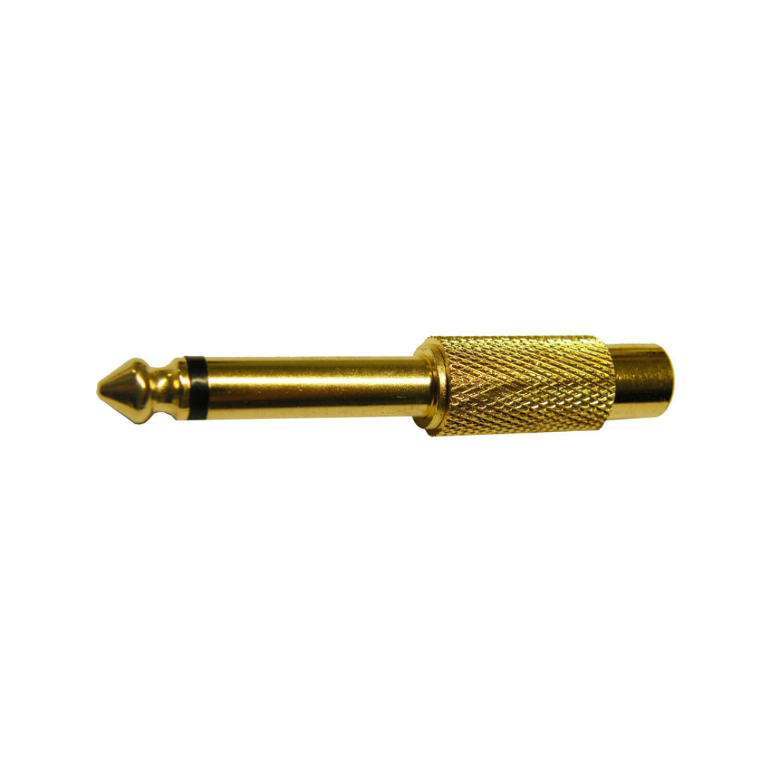 Gold Plated 6.35mm Mono Jack Male to RCA Female Connector