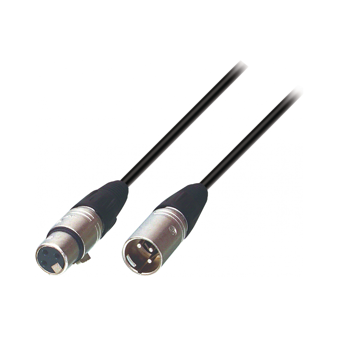 Cable de Altavoz XLR 3-pin Macho - Hembra 3.00 m Negro