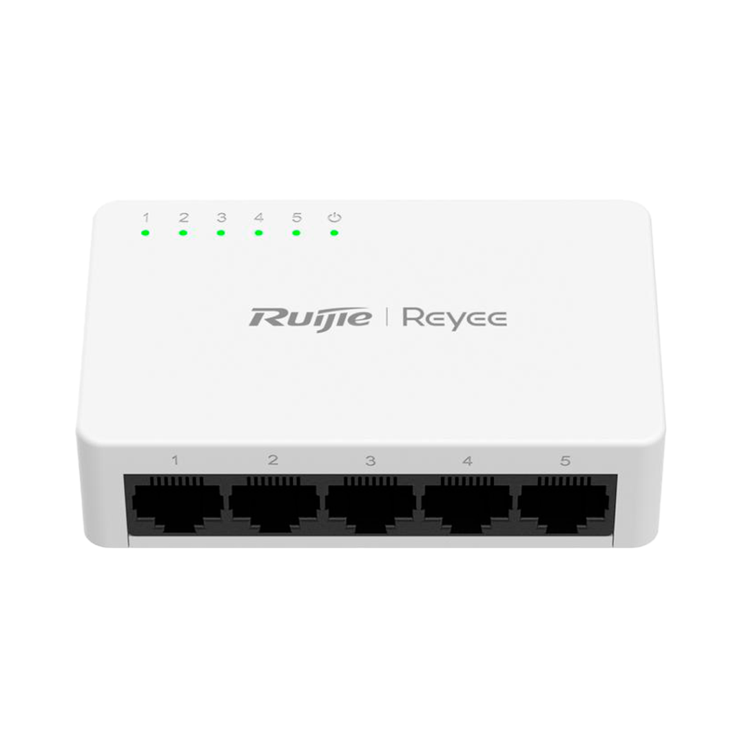 Reyee Switch Sobremesa Carcasa Plástico 5 puertos RJ45 Velocidad 10/100/1000 Mbps Plug and Play