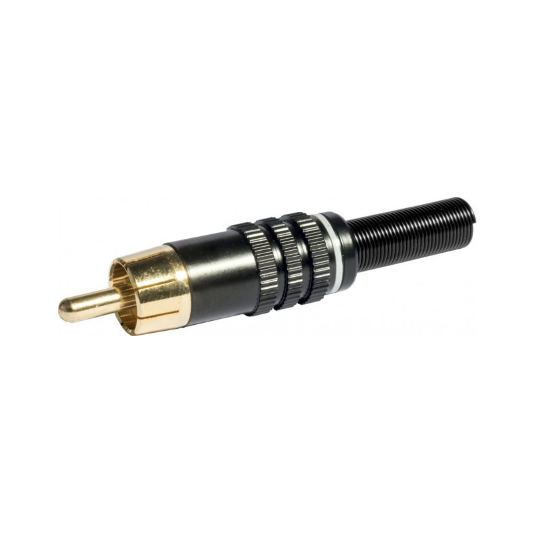 RCA Male Connector with White Ring for Soldering
