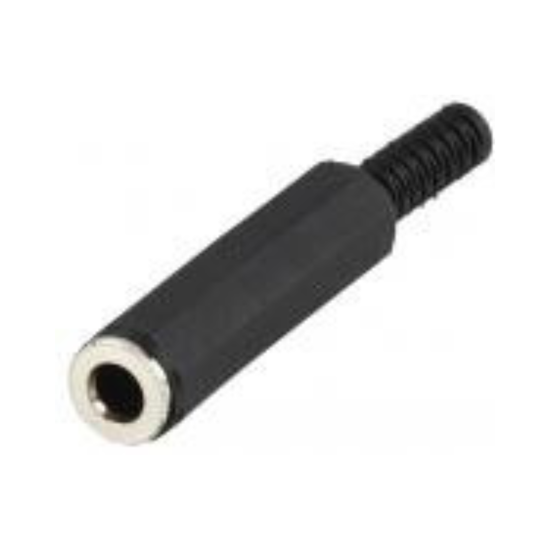 Conector estéreo fêmea de 6,35 mm para soldadura.