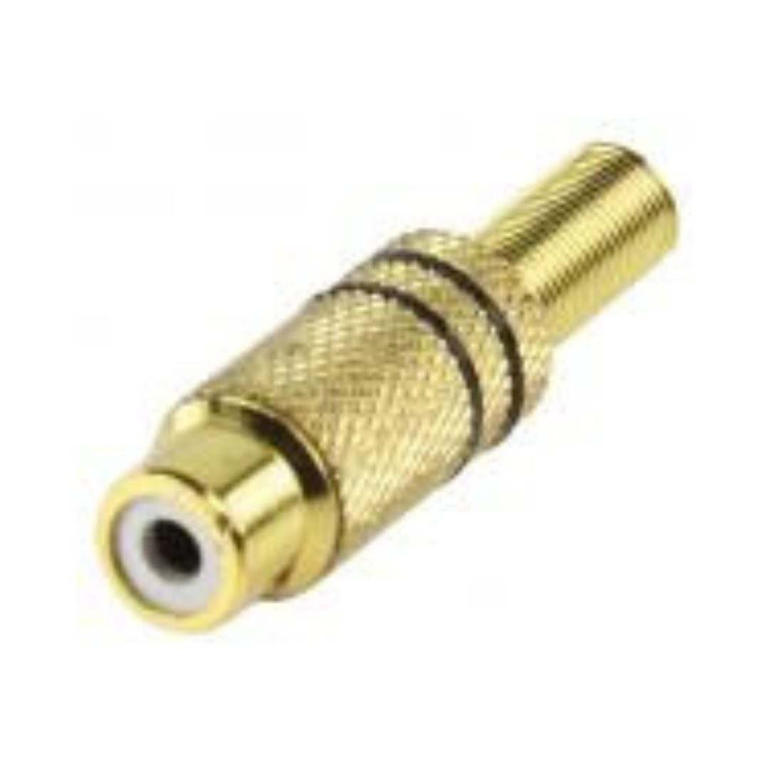 CONECTOR RCA HEM VOLANTE METALICO GRIS/ROJO - Electrónica Real