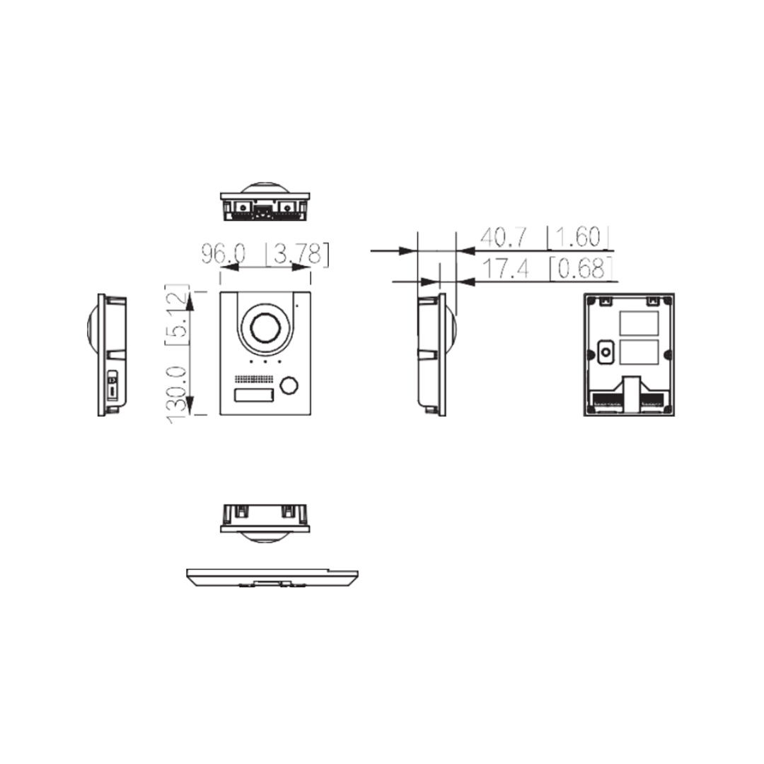 Kit de vídeo porteiro IP para exterior, para montagem embutida + monitor para interior