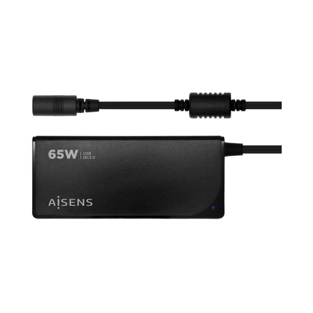 65W Universal Automatic Multi-Voltage Laptop Charger with 9 Connectors + USB-A QC 3.0