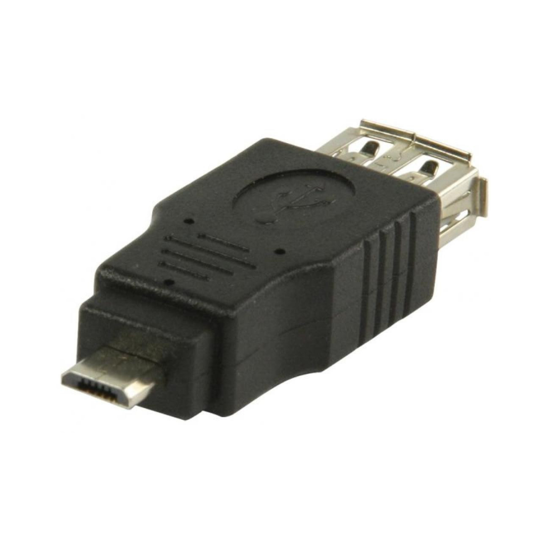USB 2.0 adapter from micro USB B male to USB A female in black