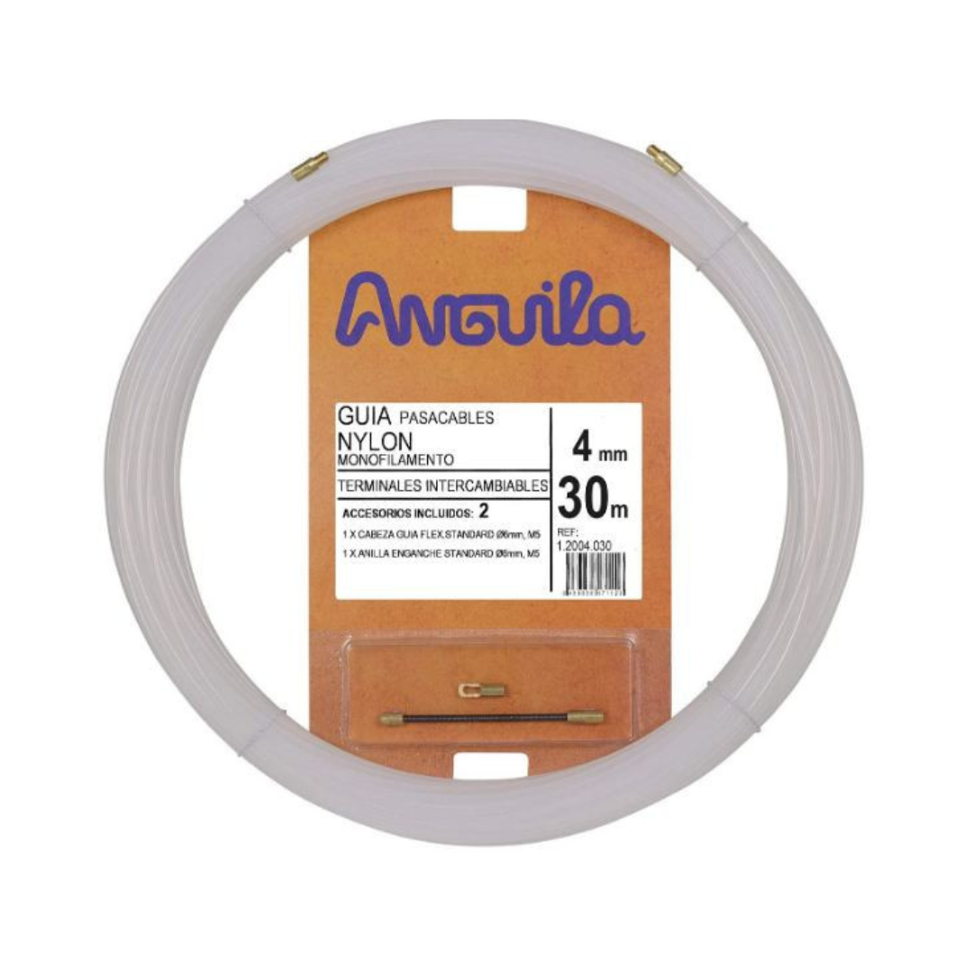 Guía Pasacables de Nylon Monofilamento con Terminales Intercambiables