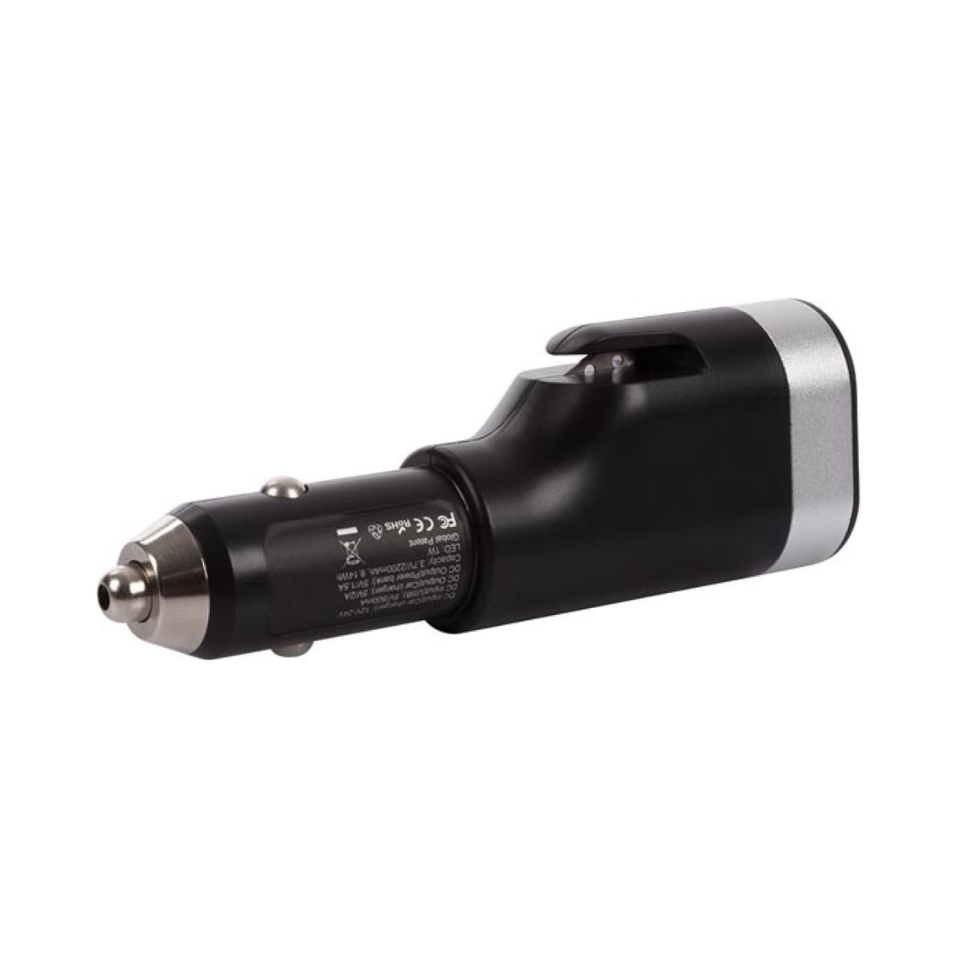 Carregador de isqueiro 6 em 1/ Power Bank/ Lanterna LED/ Cortador de cinto de segurança/ Martelo de emergência