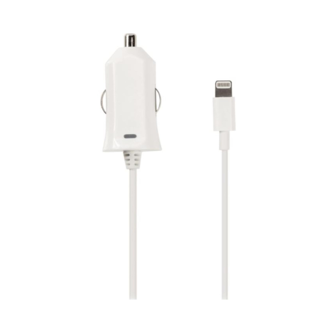 Car Charger with Lightning Connector, Lightning Male - Car 12V, 1 m, White 2.4A