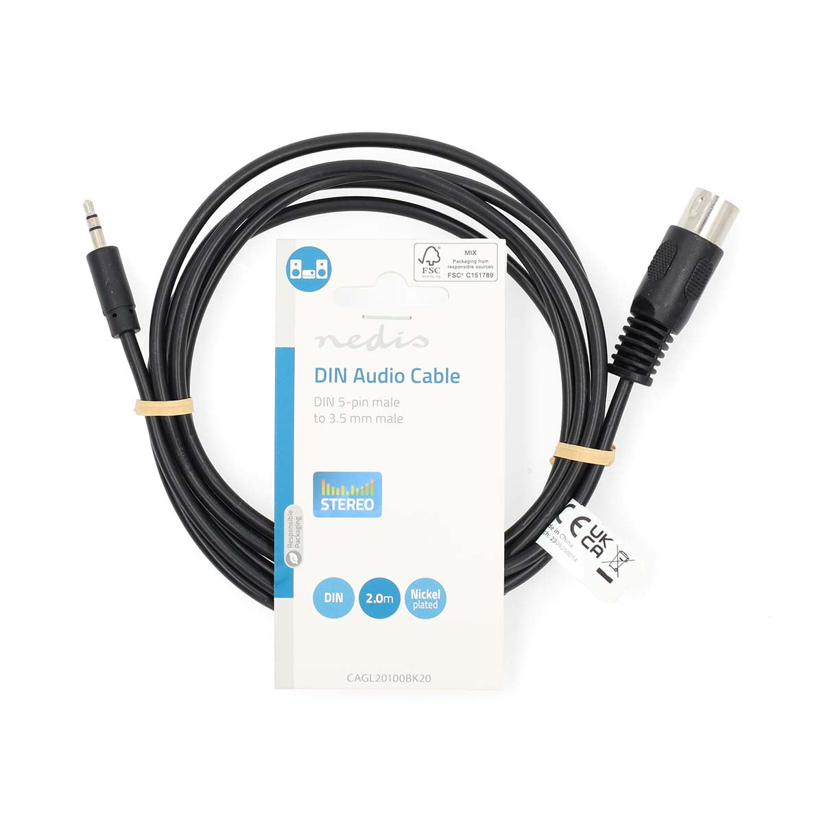 DIN Audio Cable to Mini Jack 3.5mm 2m