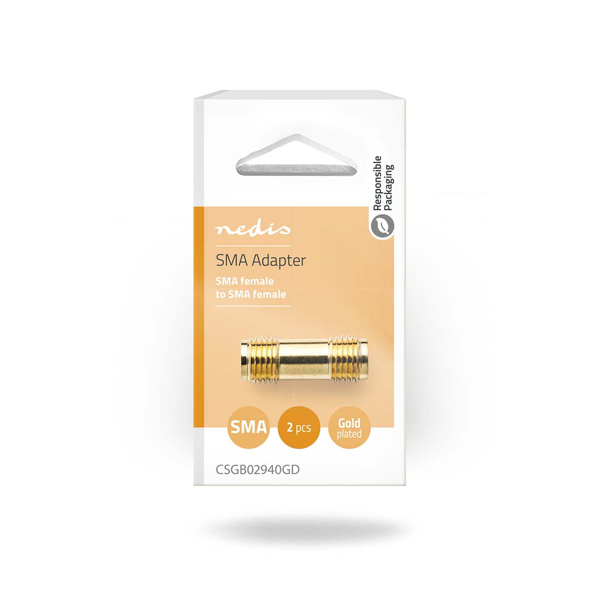 SMA Adapter | SMA Female | SMA Female | Gold Plated | 50 Ohm | Straight | Copper | Gold | 2 pcs.