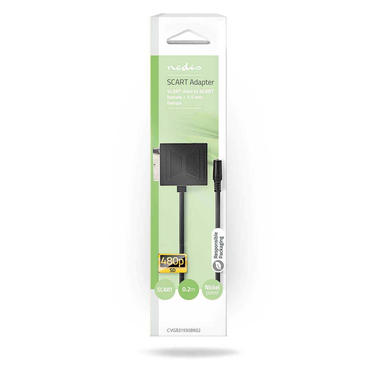 Scart Adapter | Male - Female + 3.5 mm 0.2 m Black