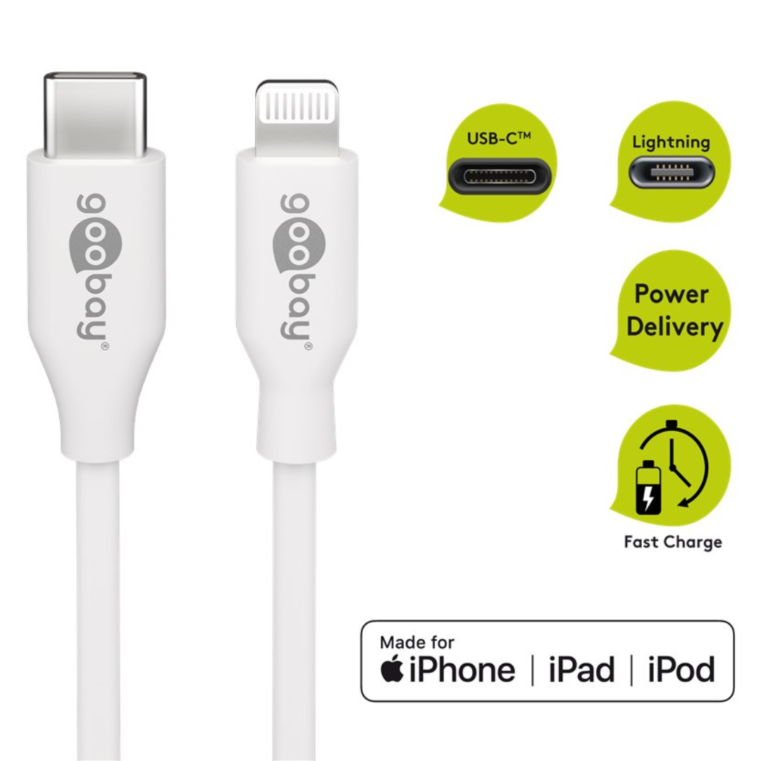 Cabo Lightning USB-C para carregamento e sincronização, 0,5 m, branco