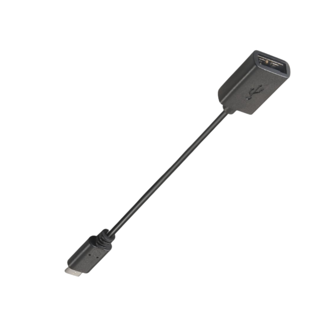 Cable USB 2.0 3A, Tipo USB-C/M-A Hembra, Negro, 15 CM