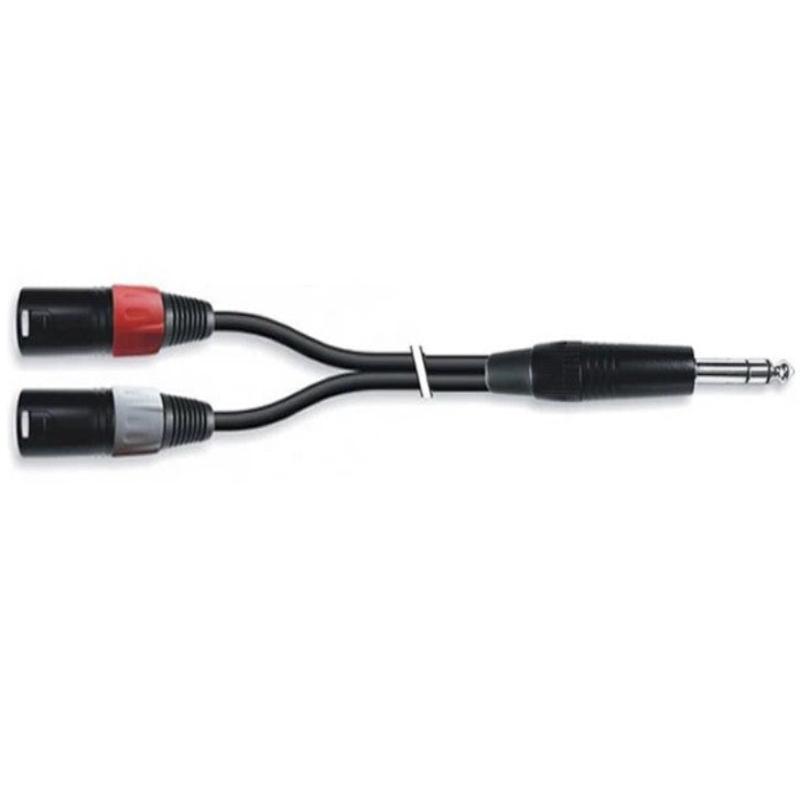 Adaptador de cabo de áudio estéreo de 6,35 mm para 2 conectores XLR macho (esquerdo/direito) de 1,5 m