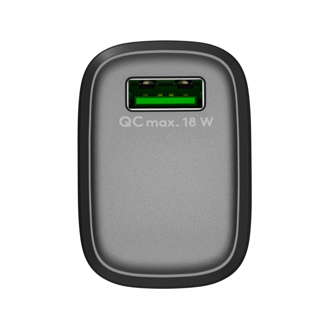 Cargador de pared USB-A QC Fast Charger (18 W) Negro