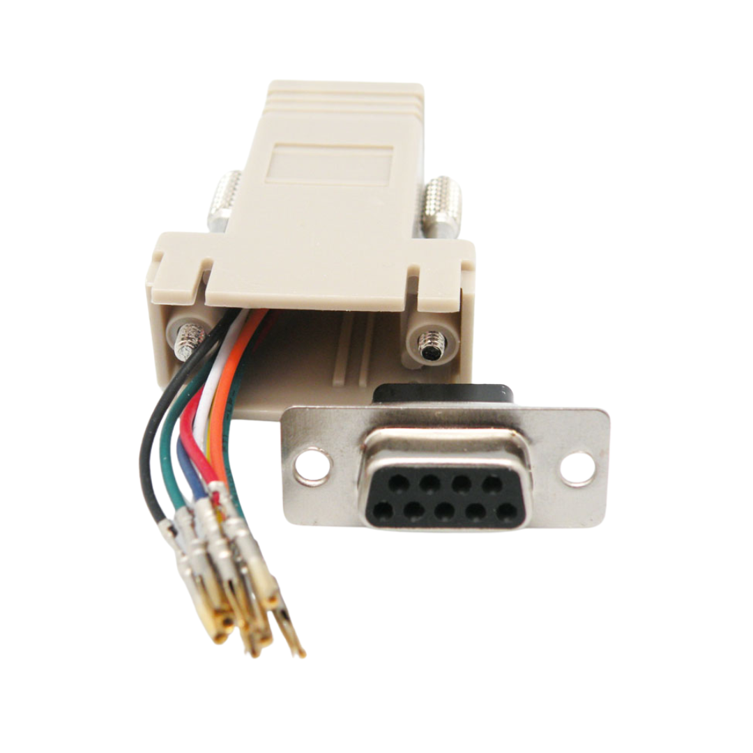 ADAPTADOR, DB9 FÊMEA PARA RJ45 FÊMEA 8C.
