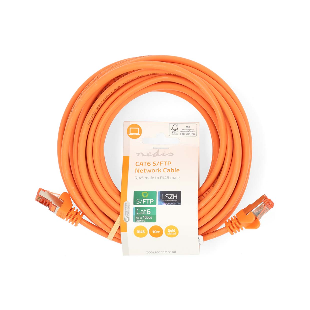 Cabo de rede CAT6 S/FTP LARANJA 10,00m