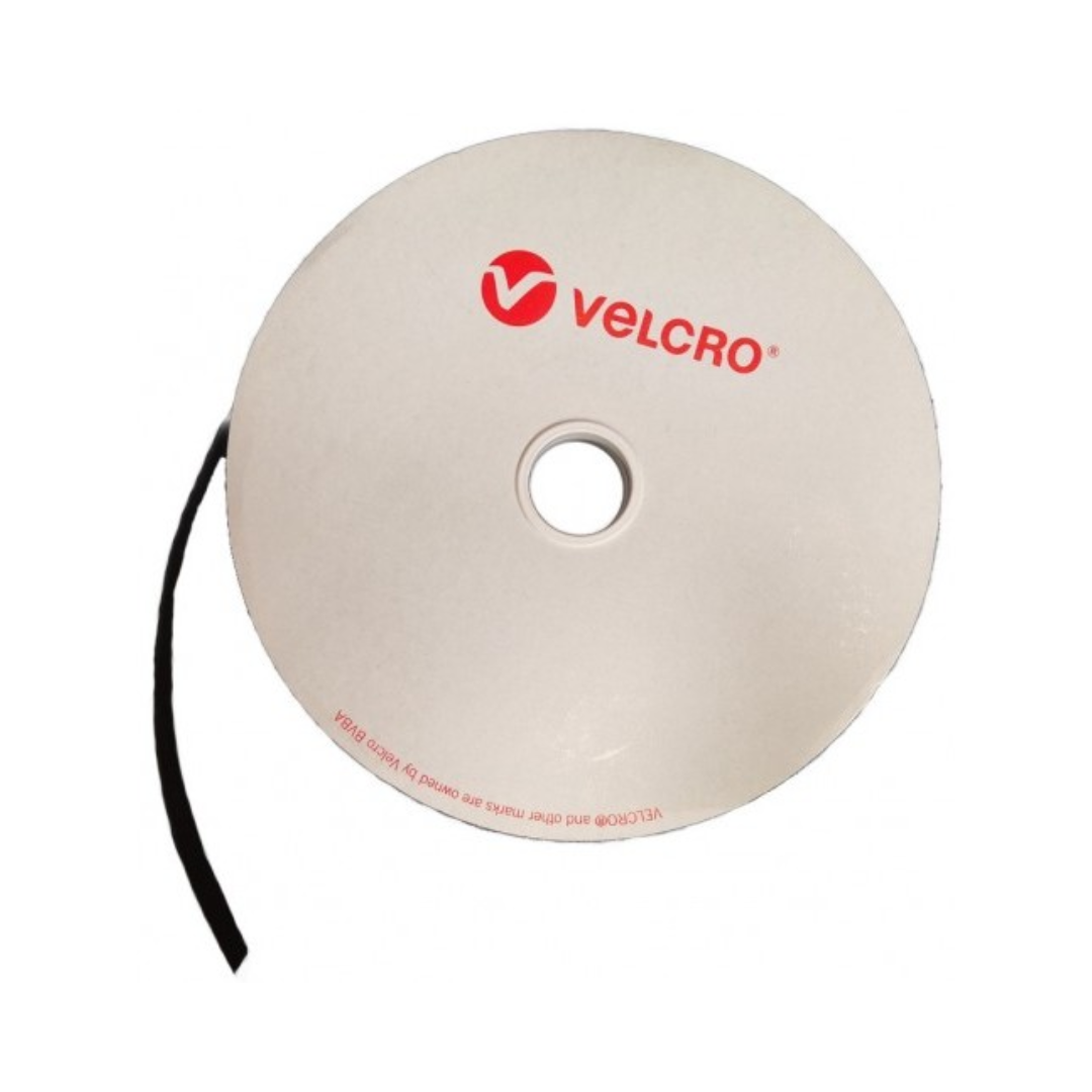 Rolo de 25 metros de velcro preto