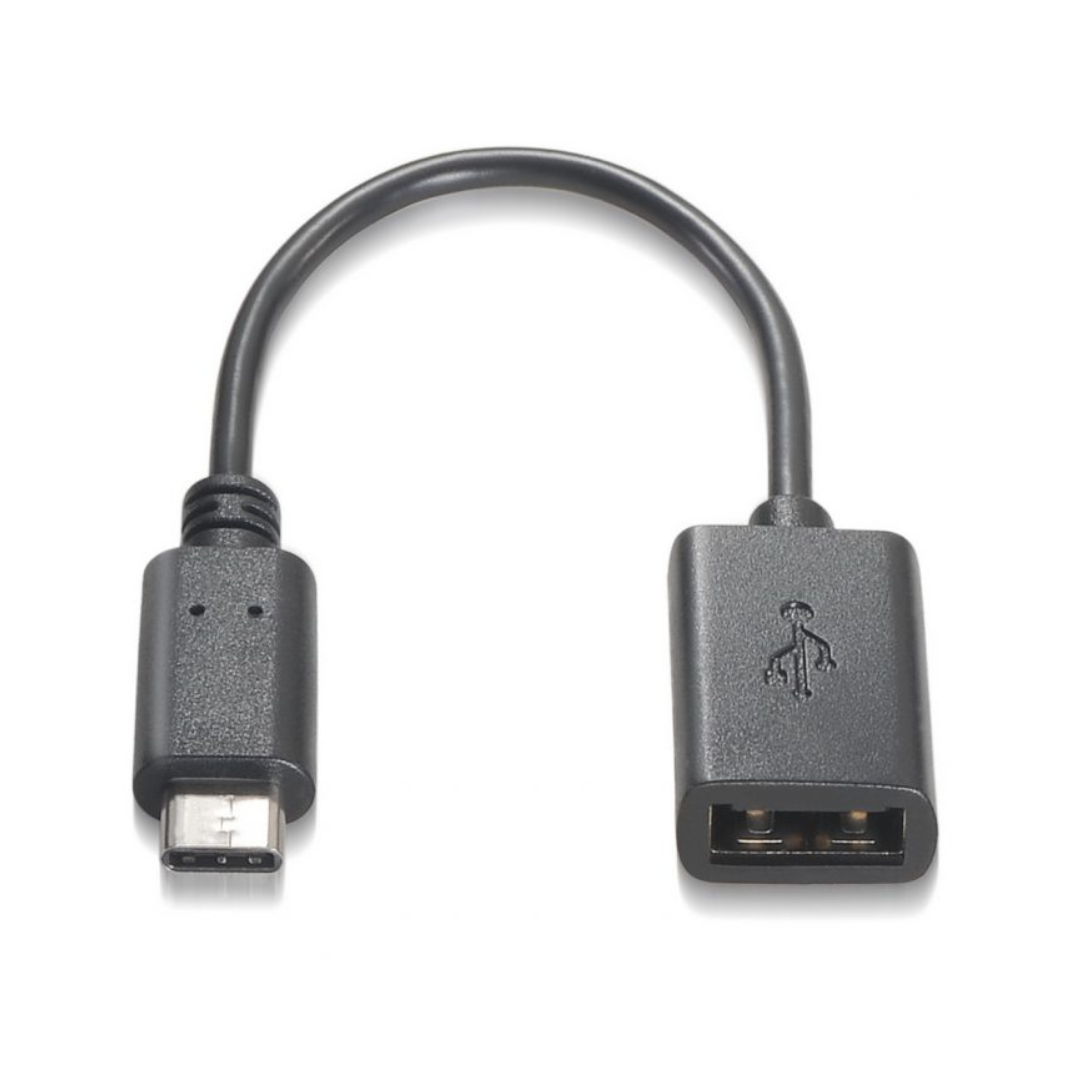 Cable USB 2.0 3A, Tipo USB-C/M-A Hembra, Negro, 15 CM