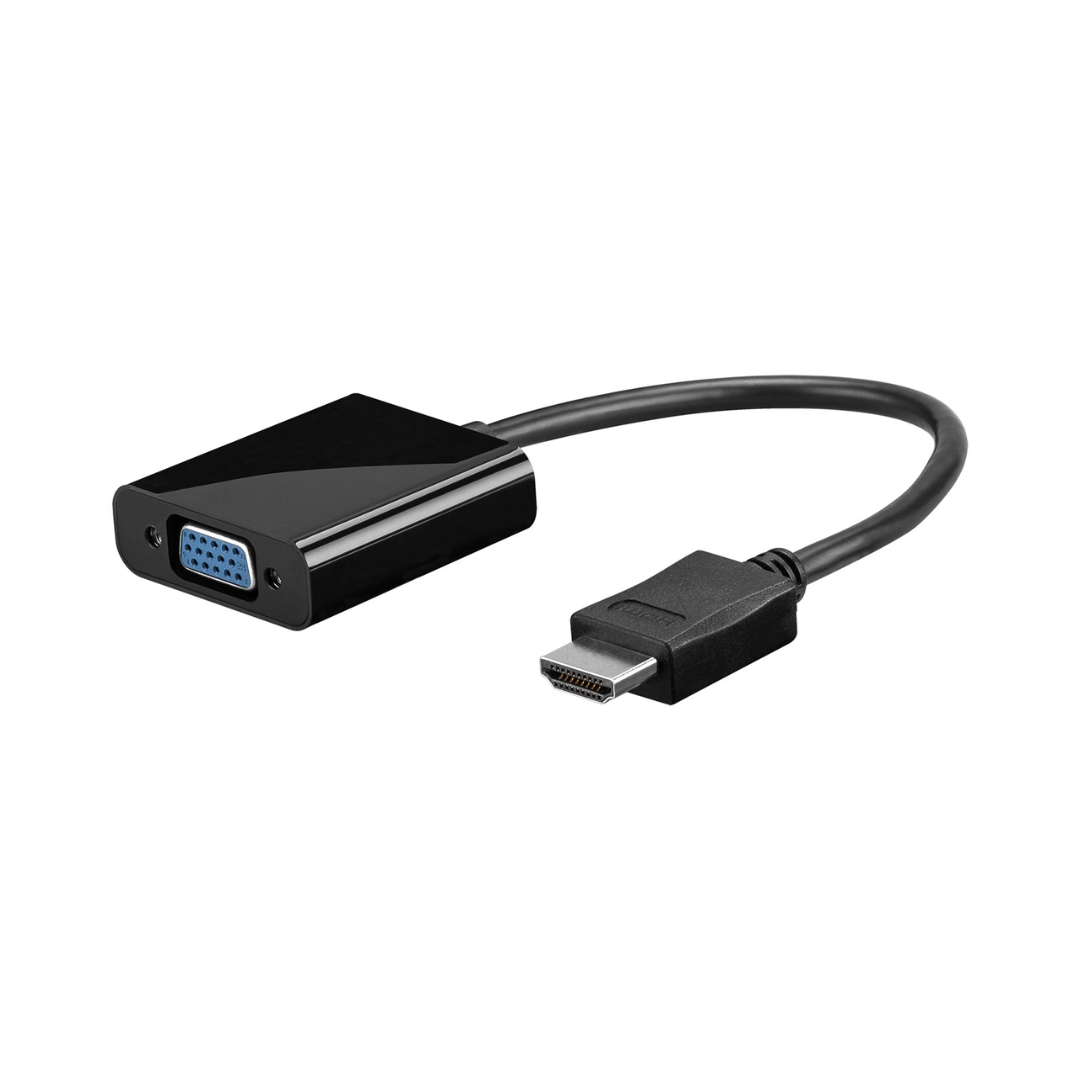 ADAPTADOR HDMI A VGA M/H 10 CM + CONEX CON AUDIO 3,5 CM NEGRO