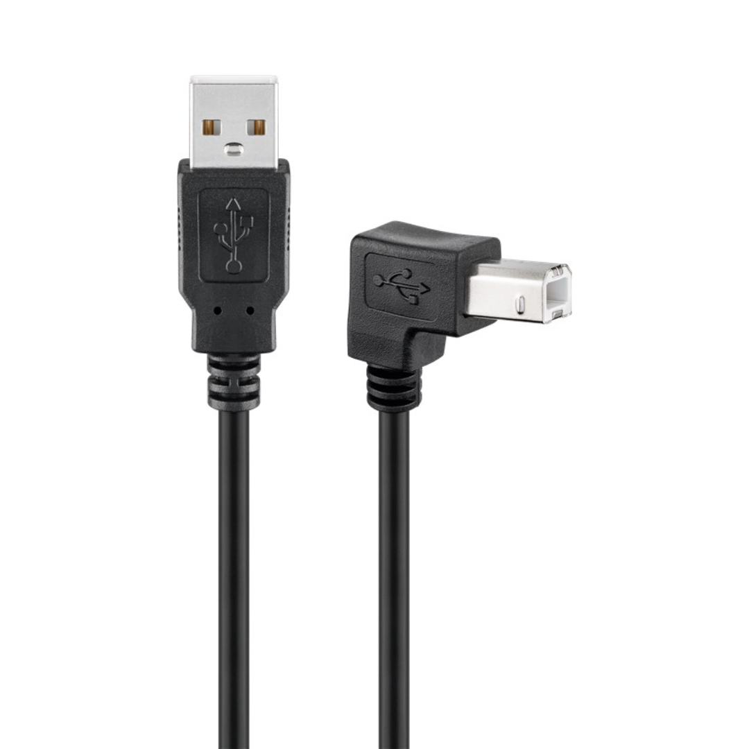 Cable USB 2.0 Hi-Speed 90°, negro