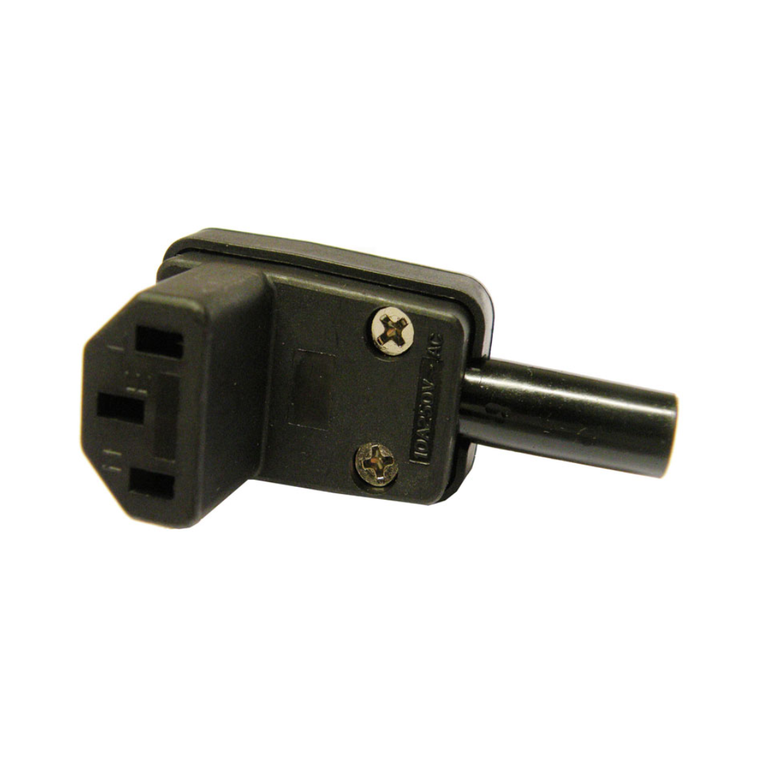IEC C13 Female Connector, Angled Connector