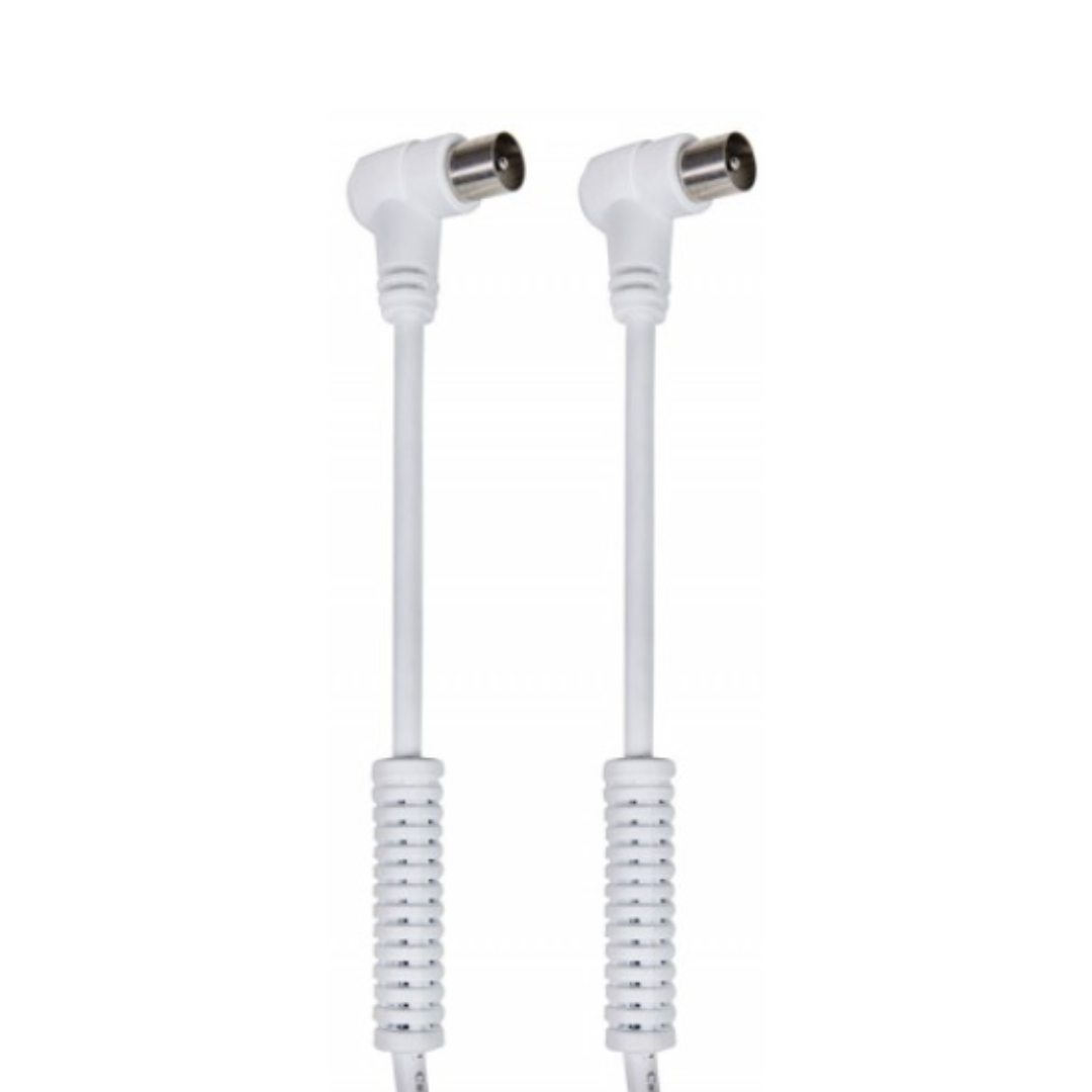 Cabo de antena LTE para TV 90ºM-90ºH / Com filtros brancos