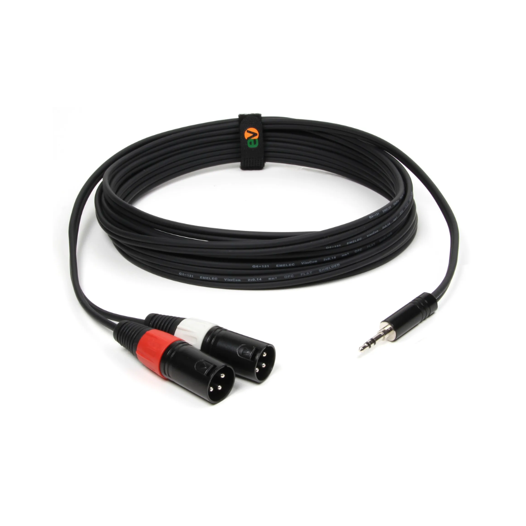 Minijack audio cable from 3.5 mm stereo to 2 XLR male L/R 1.5m