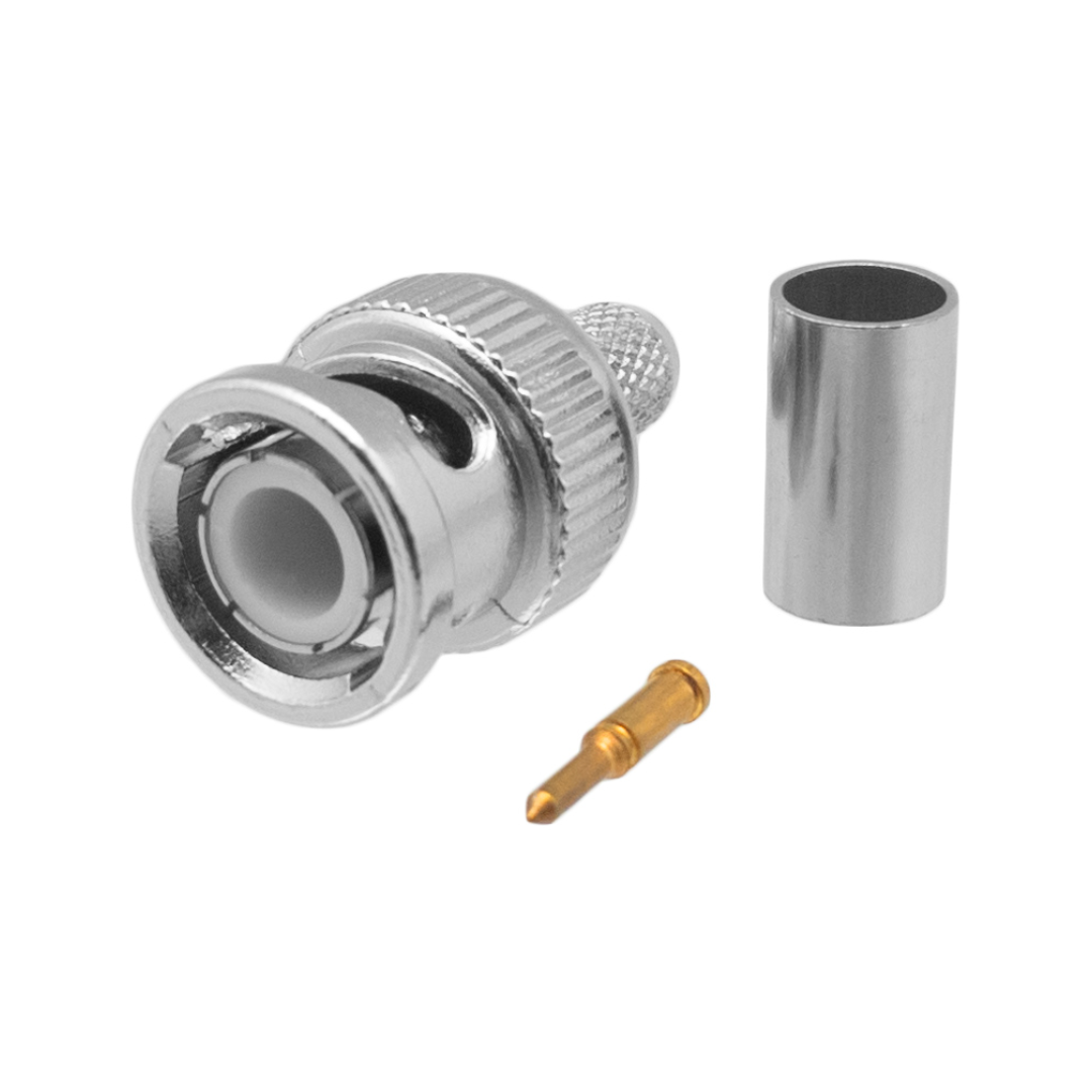 Embalagem de 10 unidades de conectores RG-59 BNC macho para cravação