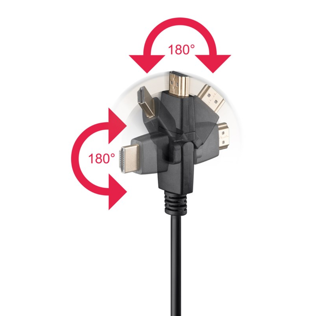 Cable HDMI™ de alta velocidad 360° con Ethernet 3m