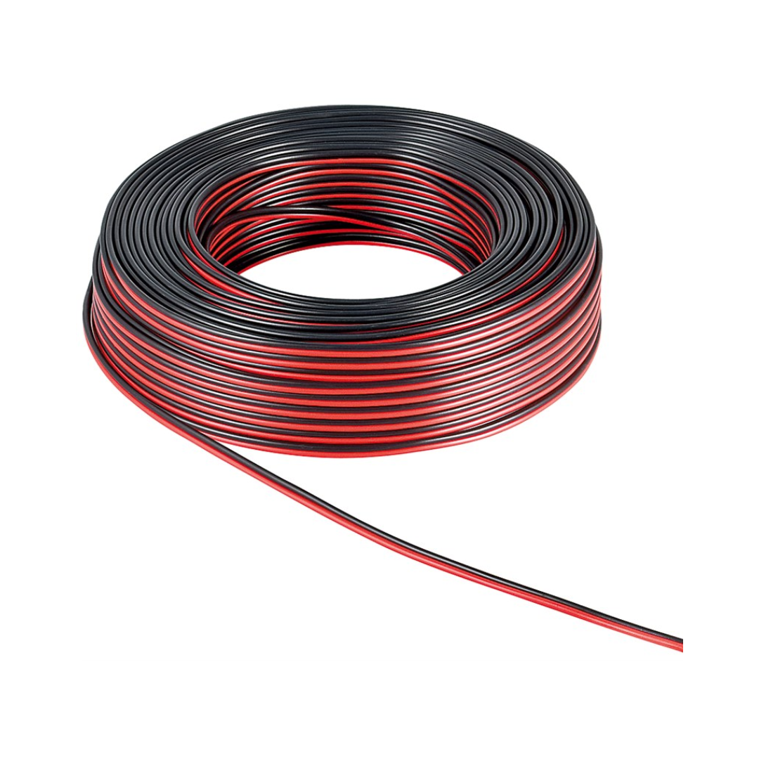 Cable de altavoz rojo/negro de 2x1.5 mm CU de 50m