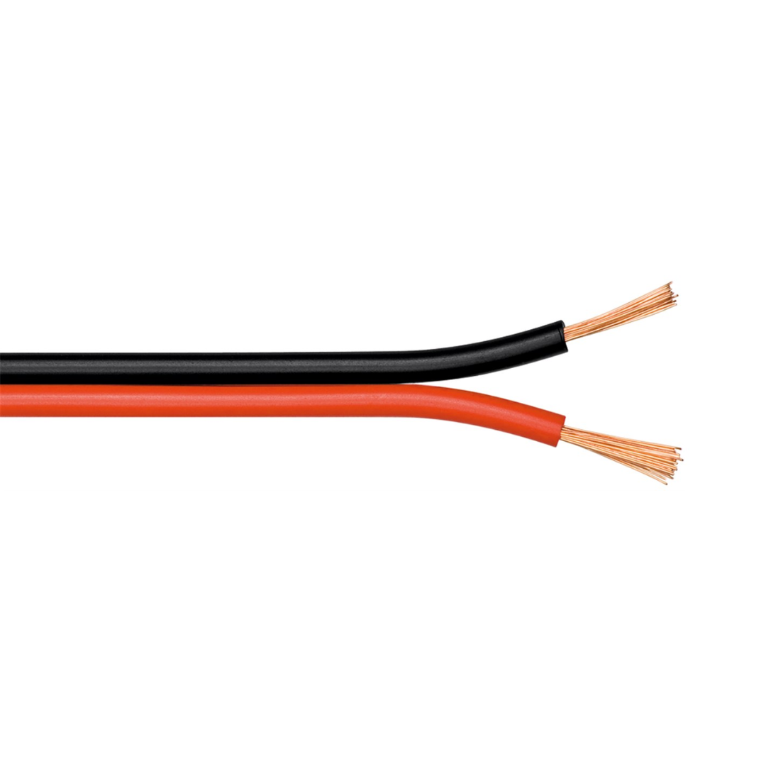 Cable de altavoz rojo/negro de 2x1.5 mm CU de 50m