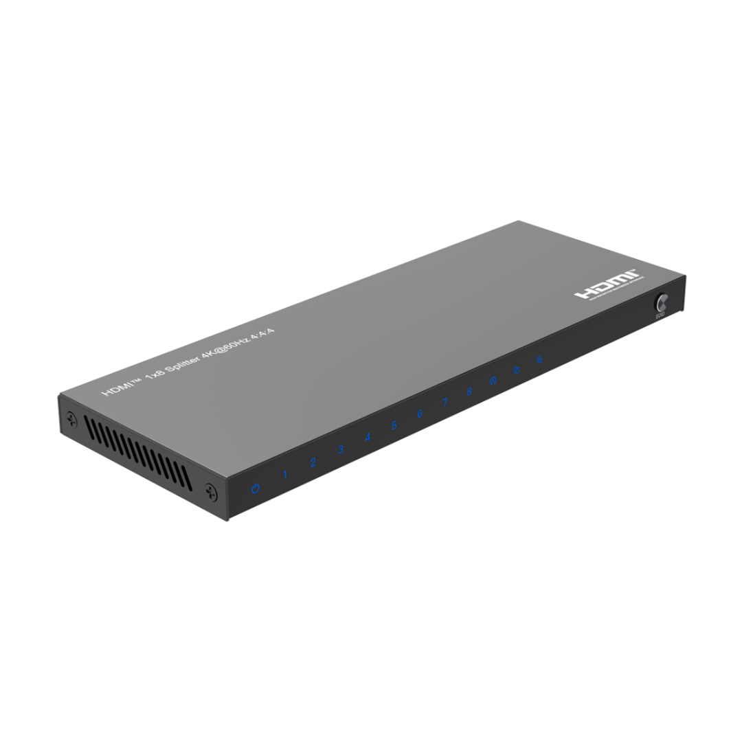 Divisor HDMI 1X8 4K60 com função EDID e HDCP 2.2