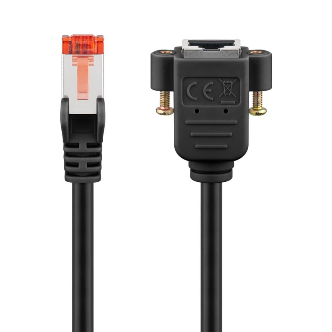 CAT 6 extension cable, S/FTP (PiMF), black, 0.5 meters