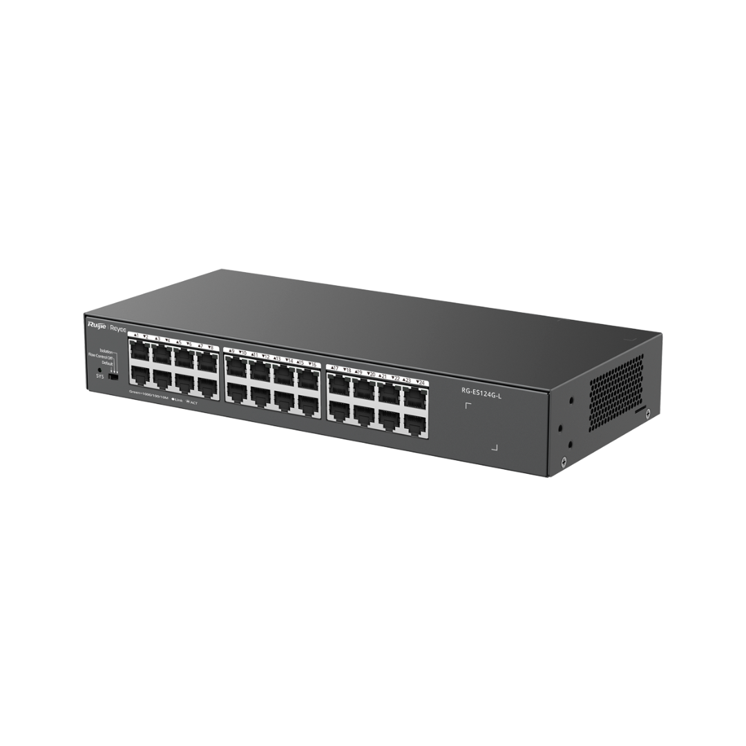 Reyee Desktop Switch, Metal Housing - Rackmountable - 24 RJ45 Ports
