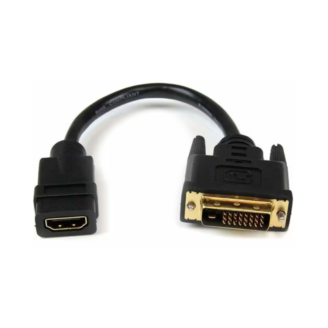 Adaptador DVI-D macho para HDMI fêmea, 0,2 m