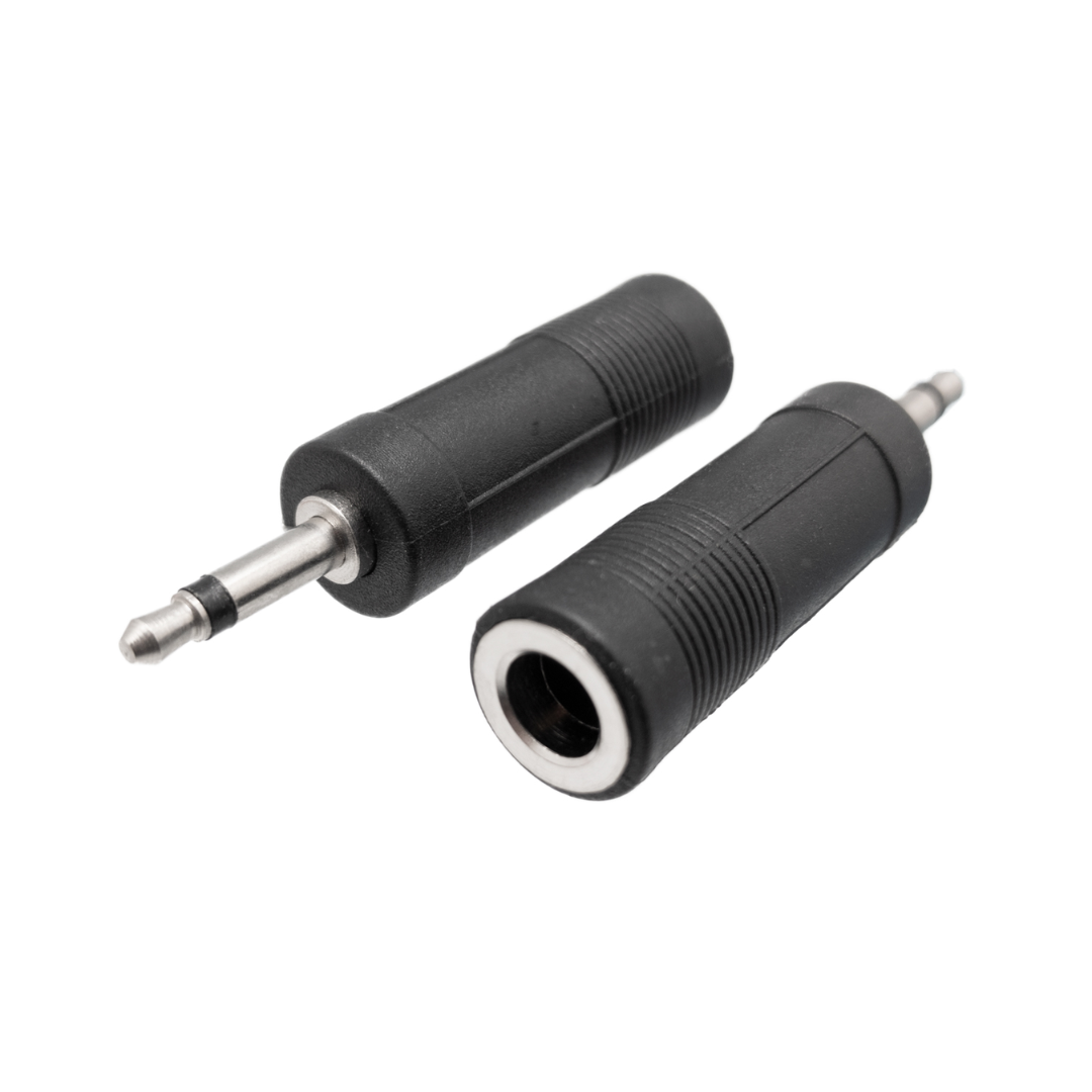 Adaptador de 3,5 mm mono macho para 6,35 mm estéreo macho