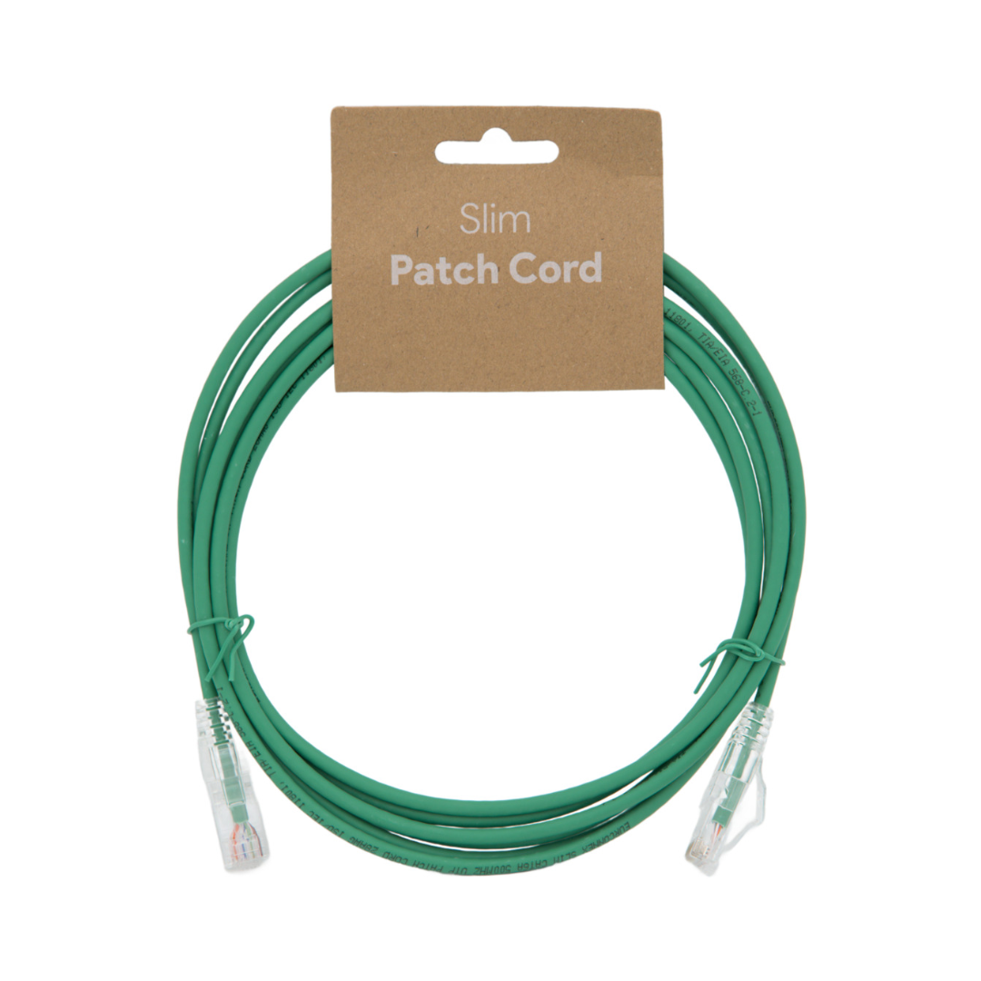 Cabo de rede fino Cat.6A UTP LSZH 100% CU | 28AWG | - Verde - Disponível em vários tamanhos