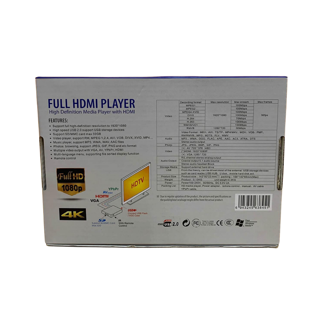 Reproductor Media Player 4K HD
