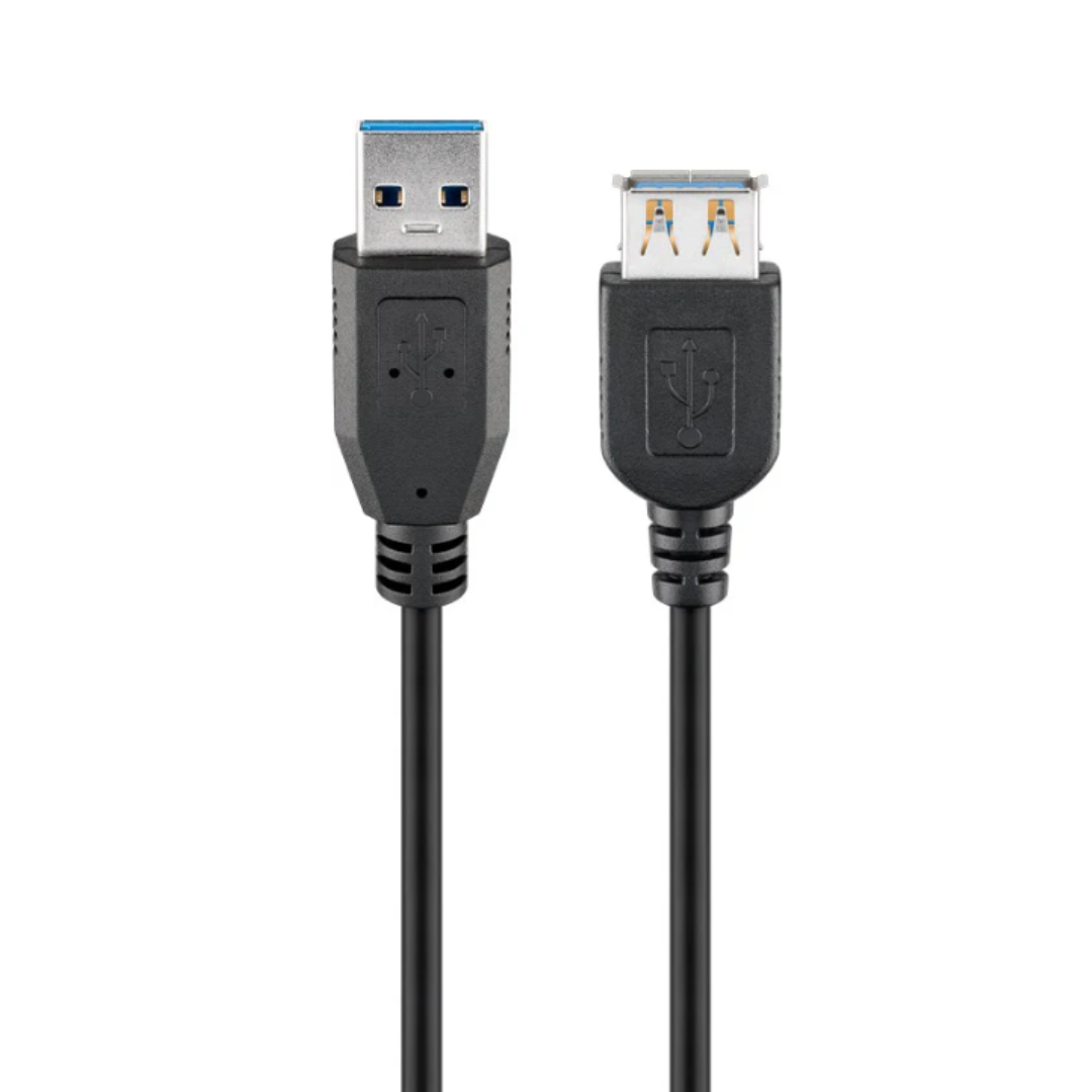 USB 3.0 Cable (A Male / A Female) 2.00m Black