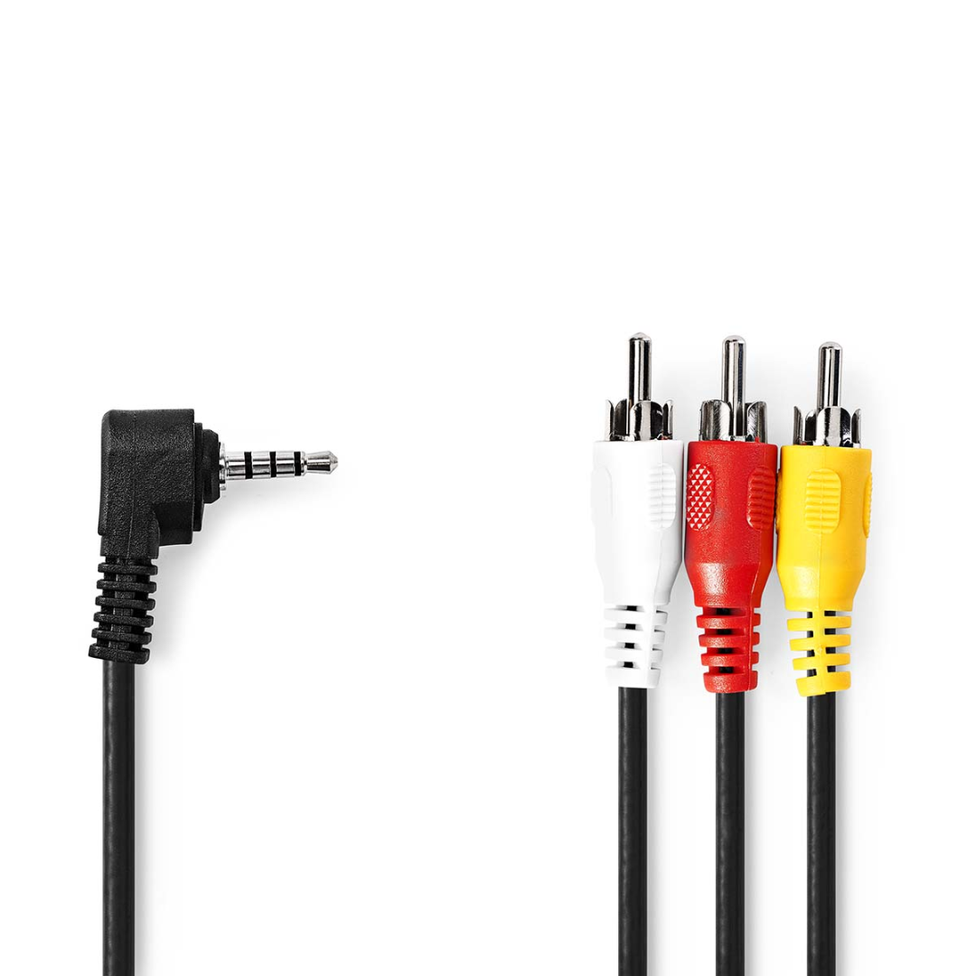 Cabo AV de 3,5 mm 3,5 mm AV macho 3x RCA M