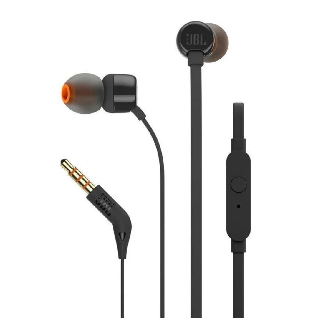 JBL T110 BLACK IN-EAR HEADPHONES - PURE BASS