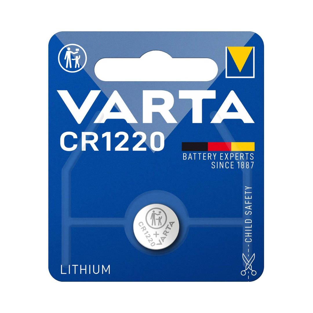 CR1220 3V Lithium Coin Cell Battery 1 Blister Pack