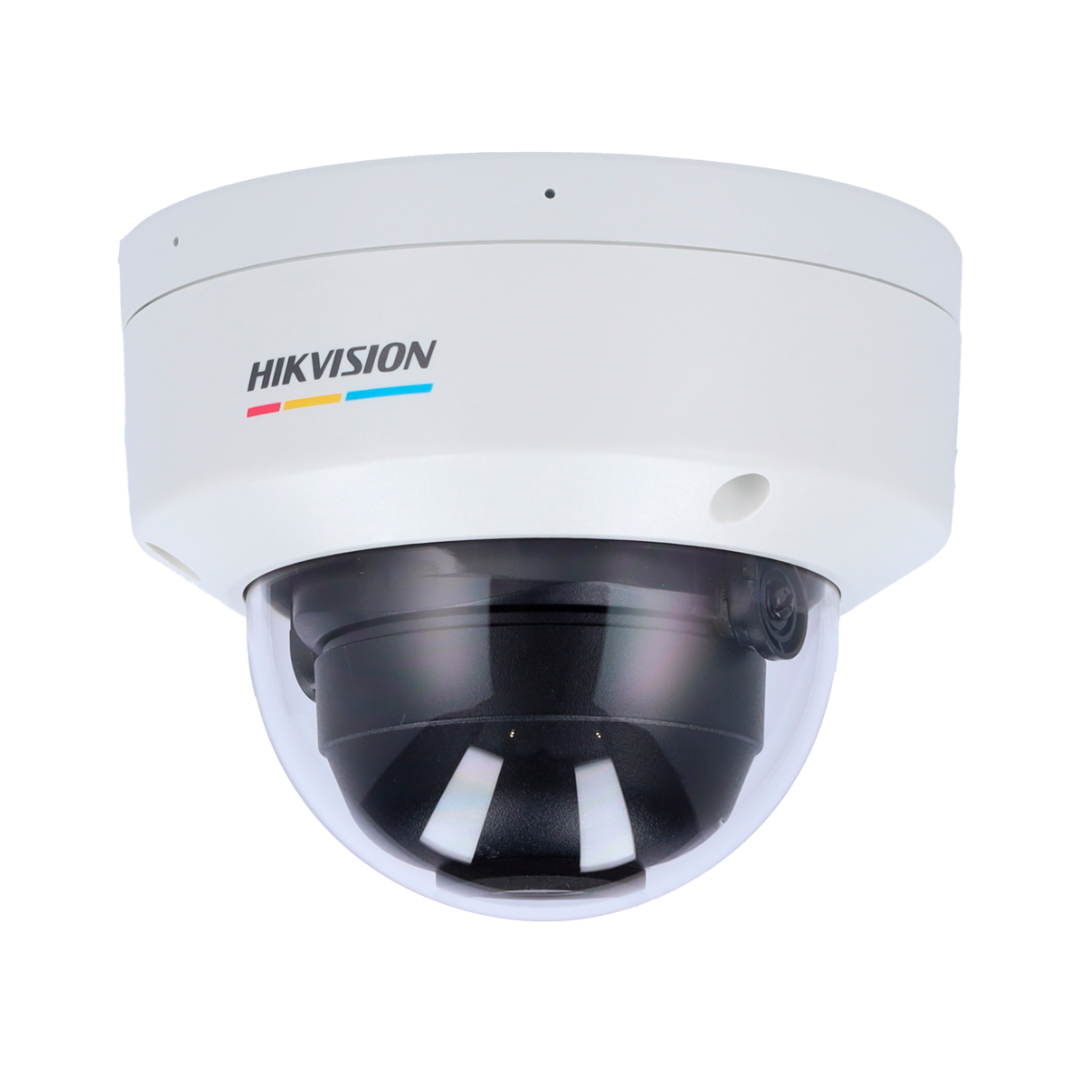 Câmara Dome IP Hikvision Value Series 4MP | Lente de 2,8mm | Microfone incorporado (IR de 30m) | WDR de 120dB | ColorVu PoE | H. 265+ | IP67