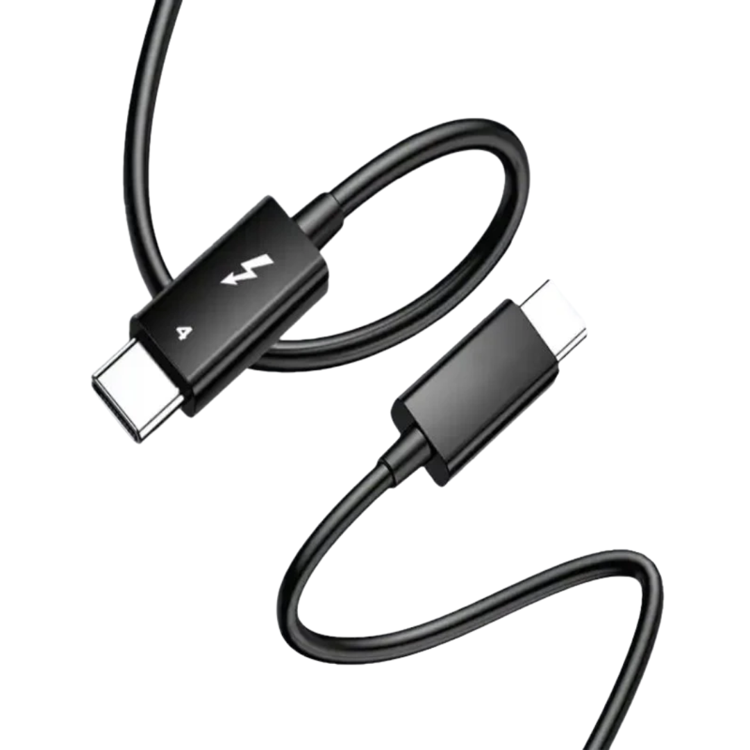 Cabo Thunderbolt 4 QGEEM - 8K a 60Hz | Transferência de dados de 40 Gbps | Conector USB-C para USB-C | Carregamento de 100 W | 1 m de comprimento