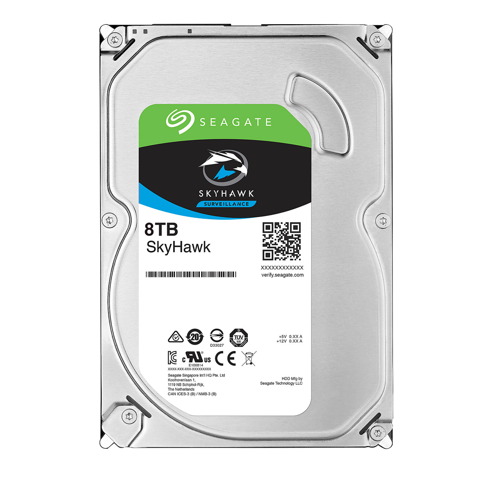 Disco rígido Seagate | Skyhawk | Capacidade de 8 TB | Interface SATA 6 Gb/s | Modelo ST8000VX004 | Ideal para gravadores de vídeo | Disponível avulso ou instalado em DVRs
