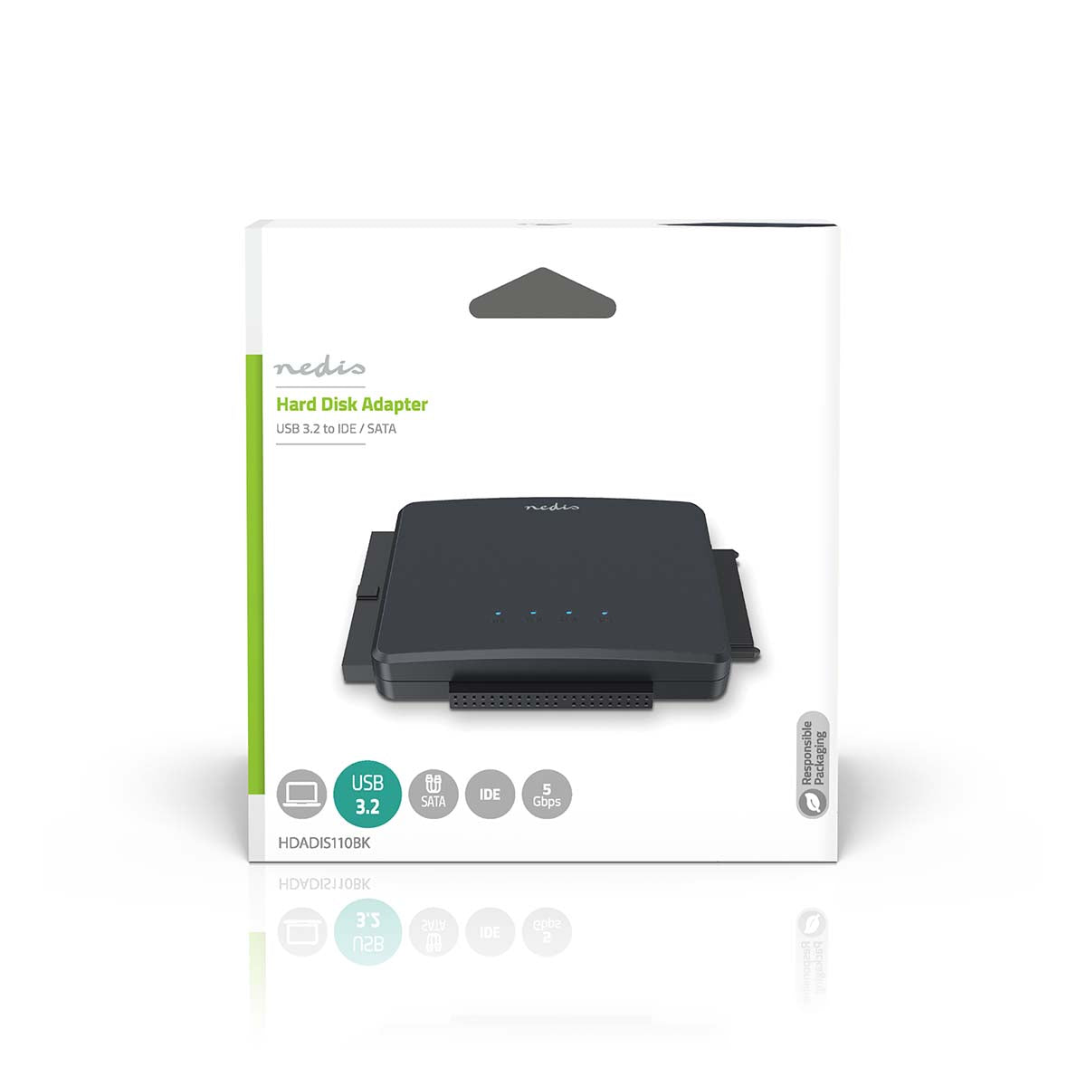 Adaptador para disco rígido | USB 3.2 Gen1 | 2,5" / 3,5" | IDE + SATA | Alimentação por rede elétrica