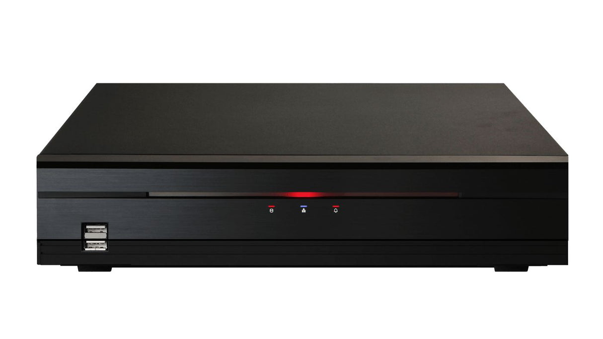 NVR DirectIP de 16 canais. 1 HDMI, 1 VGA, 320 Mbps, PoE de 100 W para 16 canais. Gravação até 12 MP. 2 TB.